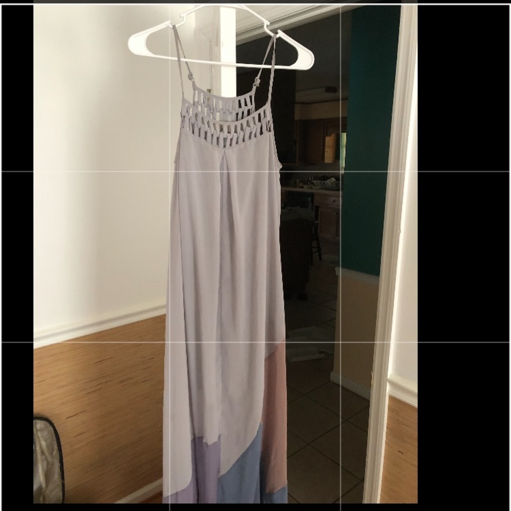 Ya Grey Purple Neutral Maxi Flowy Dress M